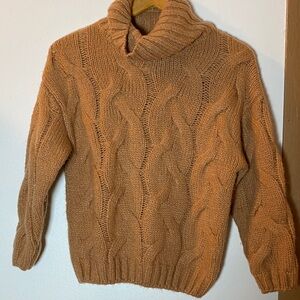 Zara Women’s Knitwear Turtleneck Sweater - Brown